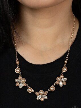 Paparazzi Jewelry Accessories - Royally Ever After - Brown Necklace - Vintage